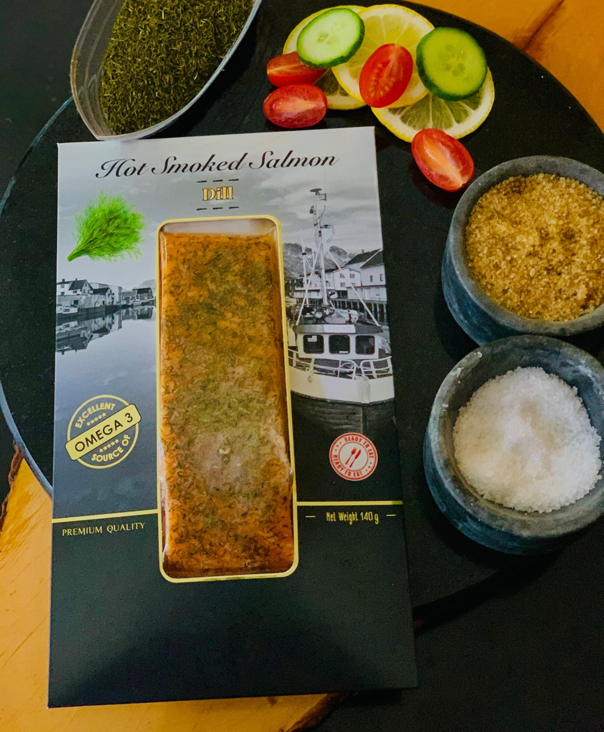 HOT SMOKED ATLANTIC SALMON (DILL MARINATED)